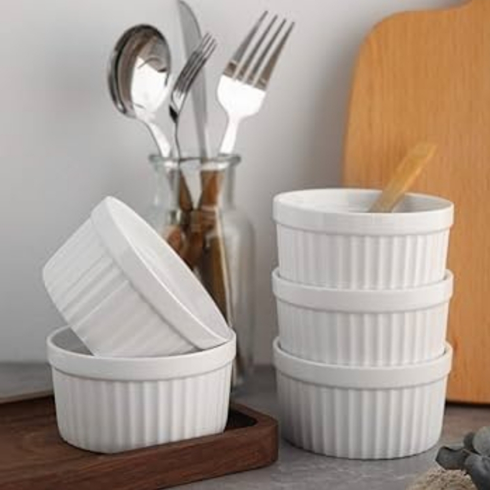 Food Network White Ramekins Set of 4